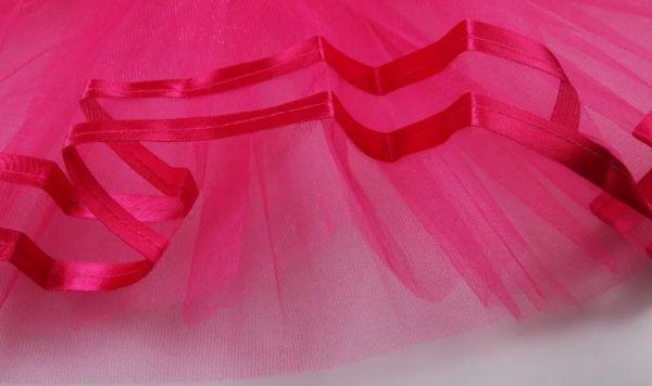 GIRLS RIBBON TUTU – GIRLS RIBBON TUTU SKIRT - ROSE RED - Image 4