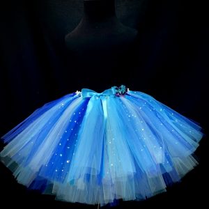 CUSTOM MADE Child tutu – Girls SEA BLUE Sparkle knee length fluffy tutu Fits (6-8yrs)