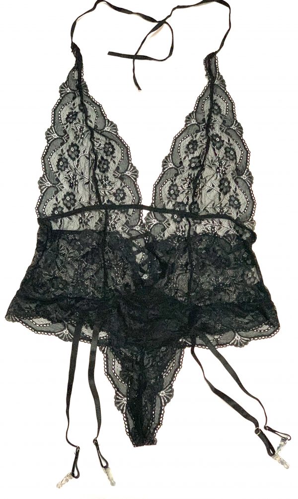 Women's Plus Size BLACK LACE TEDDY LINGERIE SIZE 2XL