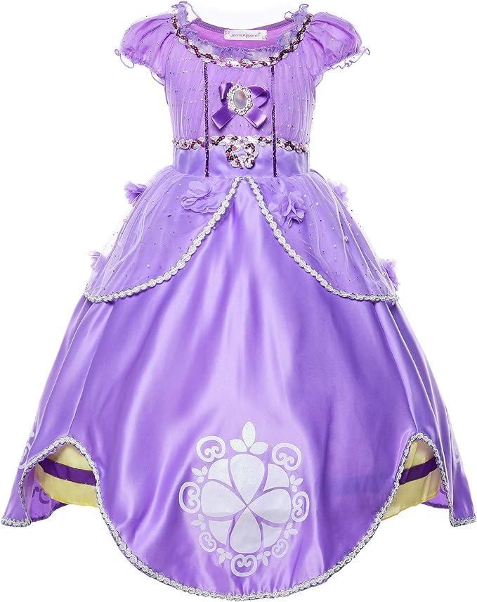Girls Princess Sofia Girls Floor length Party PURPLE Dress with accessories SIZE 5 - Image 5