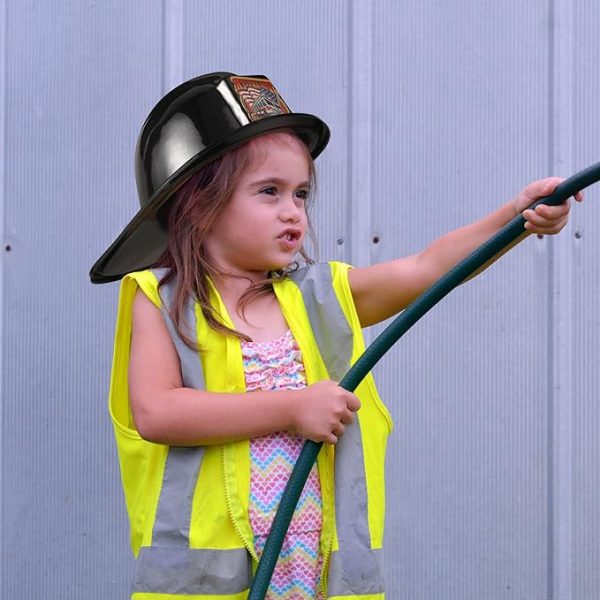 Career Day FIREFIGHTER HAT - Kids New BLACK plastic Firefighter hat - Image 3