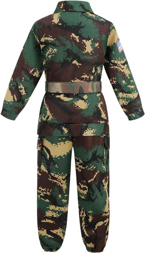 Career Day ARMY – Boys Deluxe Kid's Camo Combat Soldier Army Costume DARK GREEN SIZE: 12-14 - Image 4