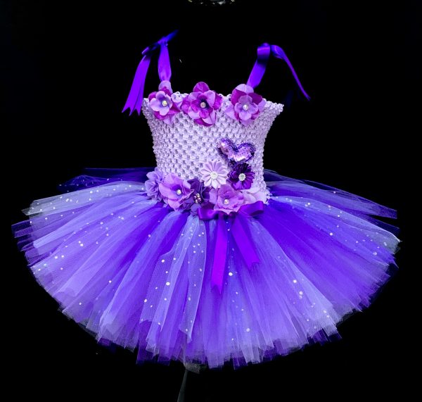 CUSTOM MADE Child tutu dress - Toddlers Flower Girl PURPLE Fairy Tutu Dress SIZE: Fits up to 3yrs - Image 3