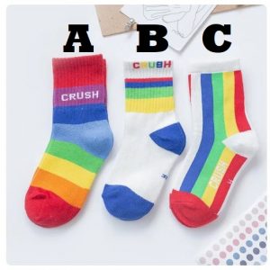SOCKS - Kids Toddler Colorful + Striped Socks 1-3yrs