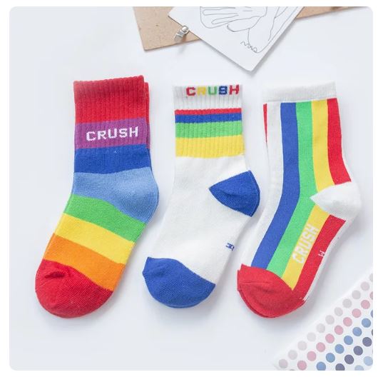 SOCKS - Kids Toddler Colorful + Striped Socks 1-3yrs - Image 2