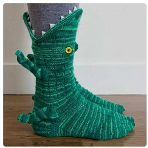 SOCKS - Men Women Whimsical Alligator Chameleon 3D Cuff Warm Floor Socks