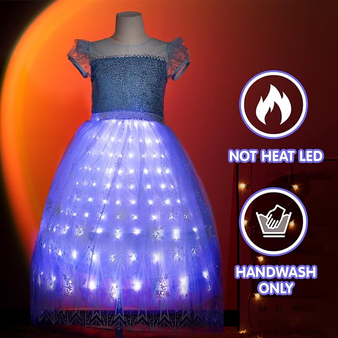 Girls Light Up Girls Costume Snow Princess Dress SIZE 9-10YRS - Image 3