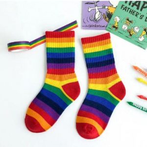 SOCKS - Kids TODDLER TRENDY BRIGHT RAINBOW STRIPE SOCKS 1-3yrs