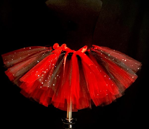 CUSTOM MADE Child Tutu – TODDLER RED/BLACK Sparkle Tutu - Image 3