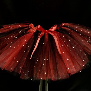 CUSTOM MADE Child Tutu – TODDLER RED/BLACK Sparkle Tutu