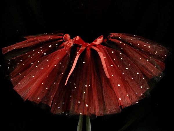 CUSTOM MADE Child Tutu – TODDLER RED/BLACK Sparkle Tutu