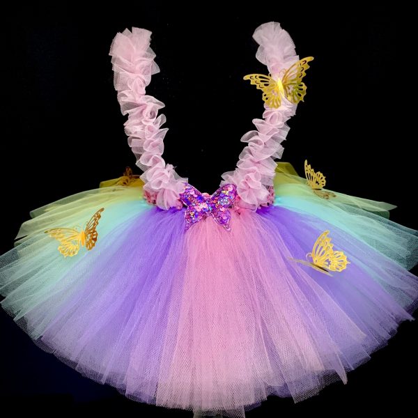 CUSTOM MADE Child tutu – Toddlers Pastel Suspender Butterfly Tutu SIZE: Fits up to 2yrs