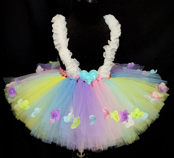 CUSTOM MADE Child tutu - Toddlers Pastel Suspender Floral Tutu SIZE: Fits up to 2yrs