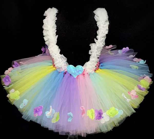 CUSTOM MADE Child tutu - Toddlers Pastel Suspender Floral Tutu SIZE: Fits up to 2yrs - Image 6