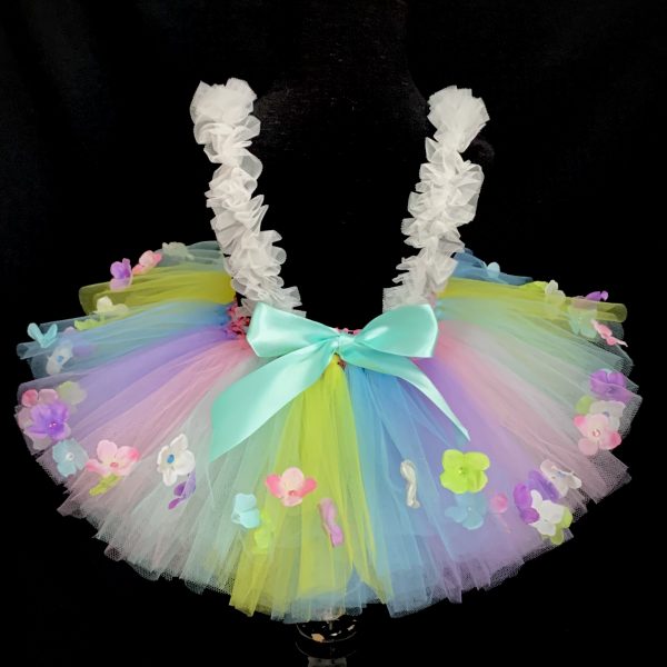 CUSTOM MADE Child tutu – Toddlers Pastel Suspender Floral Tutu SIZE: Fits up to 2yrs