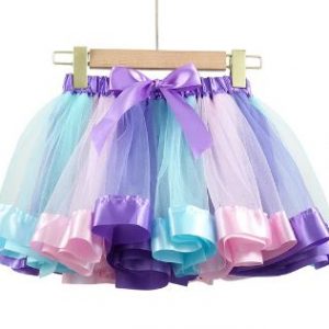 GIRLS RIBBON TUTU – LT PINK-LT BLUE-PURPLE