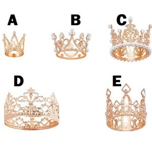 Mini Crown Pearl Crystal Tiara Vintage Small Metal Crown - ROSE GOLD