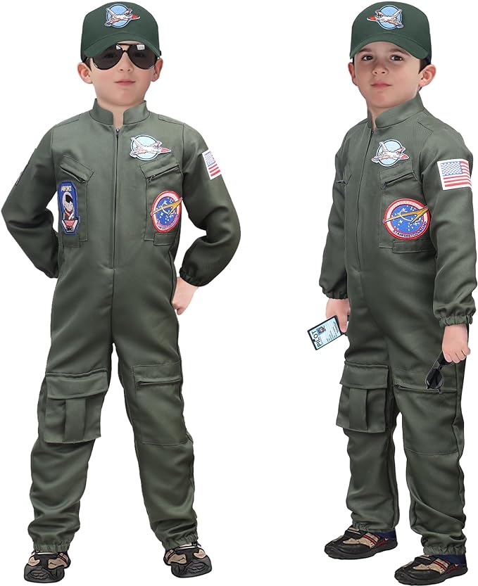 Career Day PILOT – Air Force Fighter Pilot Costume for Kids - Image 2