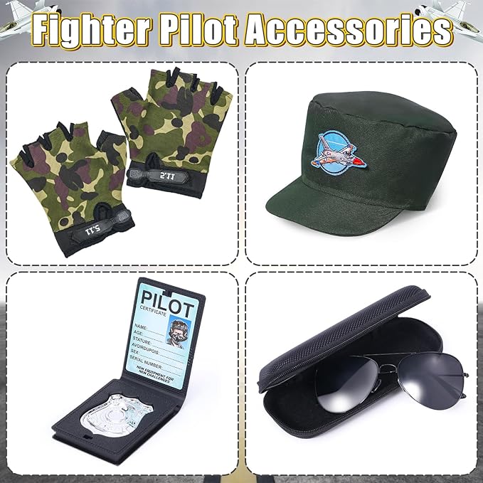 Career Day PILOT – Air Force Fighter Pilot Costume for Kids - Image 5