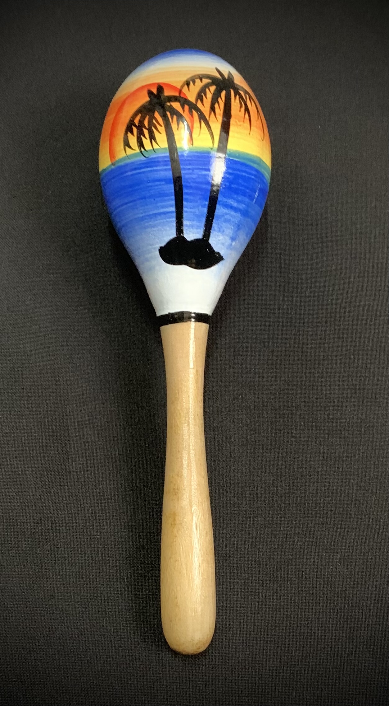 7.5" Inch Antigua Wooden Hand Painted Party Fiesta Maracas SOLD SINGLE - Image 3