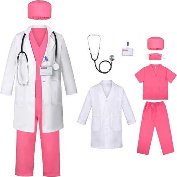 Career Day DOCTOR - GIRLS Deluxe PINK Doctor Costume for Kids