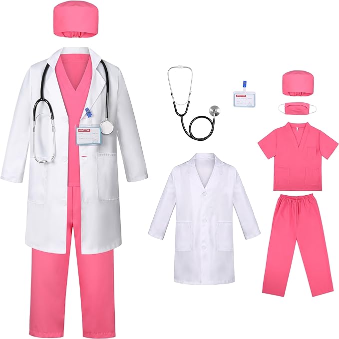 Career Day DOCTOR - GIRLS Deluxe PINK Doctor Costume for Kids