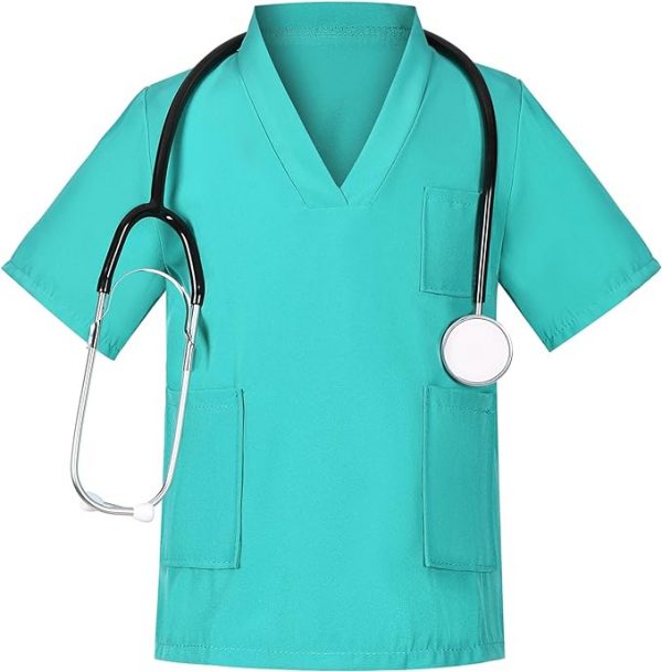 Career Day DOCTOR - BOYS GIRLS Deluxe TEAL Doctor Costume for Kids - Image 5