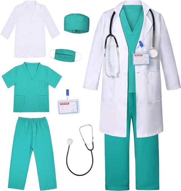Career Day DOCTOR - BOYS GIRLS Deluxe TEAL Doctor Costume for Kids