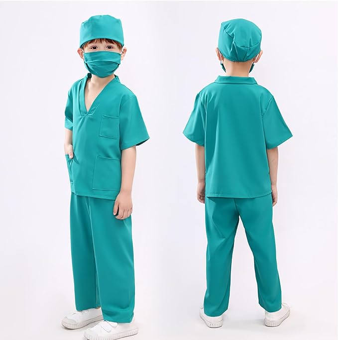 Career Day DOCTOR - Kids WHITE/BLUE Surgeon Doctor Costume - Image 3