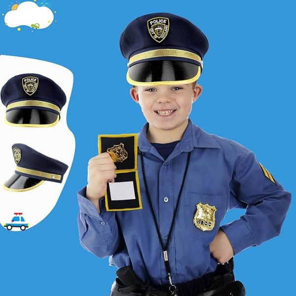 POLICE HAT FOR KIDS BLACK OR NAVY - Image 2