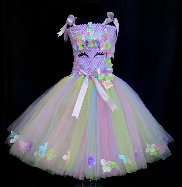 CUSTOM MADE Child tutu dress - Pastel Lilac Unicorn Tutu Dress SIZE: Fits 4-6yrs - Image 3