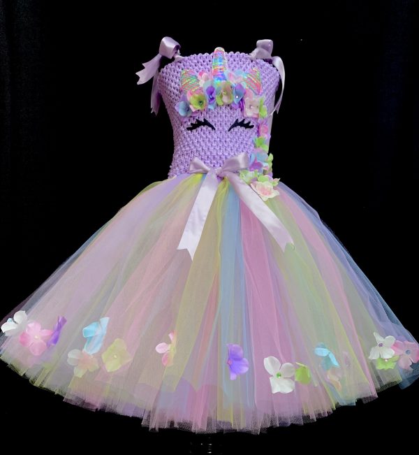CUSTOM MADE Child tutu dress - Pastel Lilac Unicorn Tutu Dress SIZE: Fits 4-6yrs - Image 5