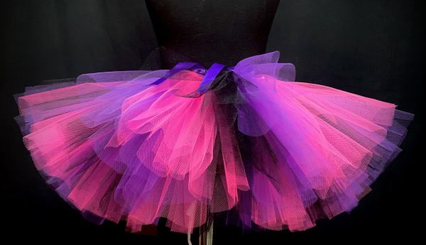 CUSTOM MADE Child tutu – TODDLER PINK-PURPLE-BLACK Tutu Fits up to 2-3yr - Image 2