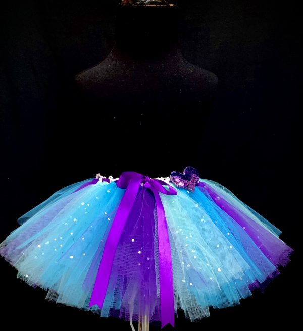 CUSTOM MADE Child tutu – BABY PURPLE-TURQUOISE-AQUA SPARKLE Tutu Fits up to 1yr - Image 3