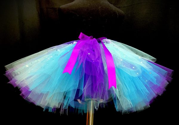 CUSTOM MADE Child tutu – BABY PURPLE-TURQUOISE-AQUA SPARKLE Tutu Fits up to 1yr - Image 2