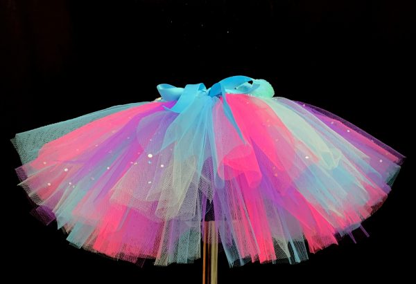 CUSTOM MADE Child tutu – BABY PURPLE-PINK-TURQUOISE-AQUA SPARKLE Tutu Fits up to 1yr - Image 3