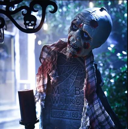 HALLOWEEN DECORATION - Bloody Zombie in Plaid Fabric & Plastic Hanging Decoration, 48in - Image 6