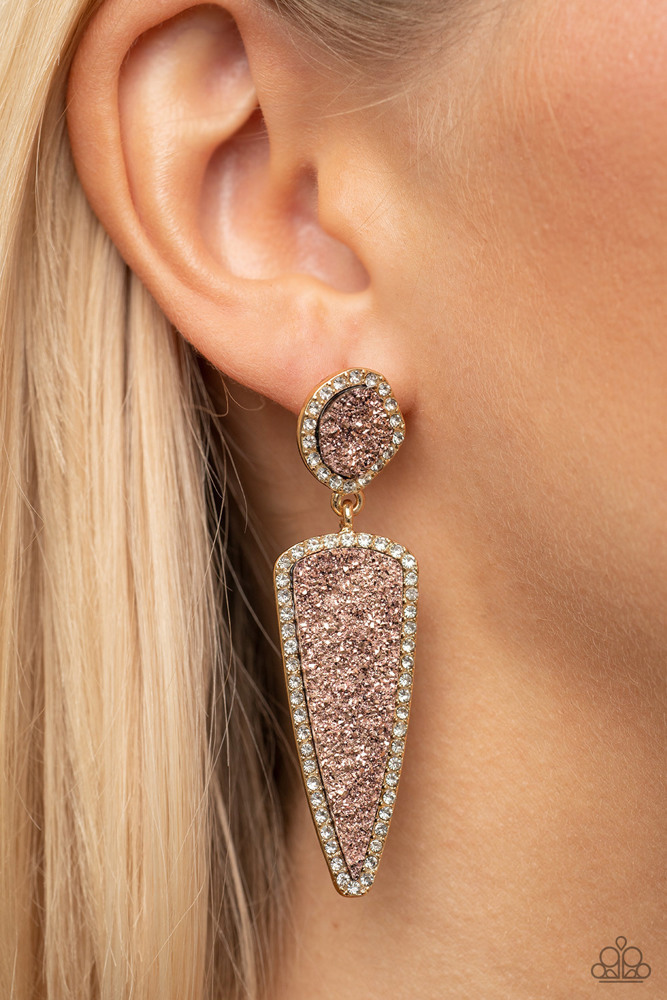 EARRINGS – Druzy Desire - Gold - Image 2