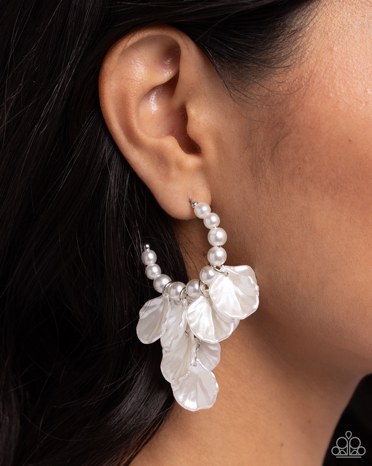 EARRINGS – Frilly Feature - White - Image 2