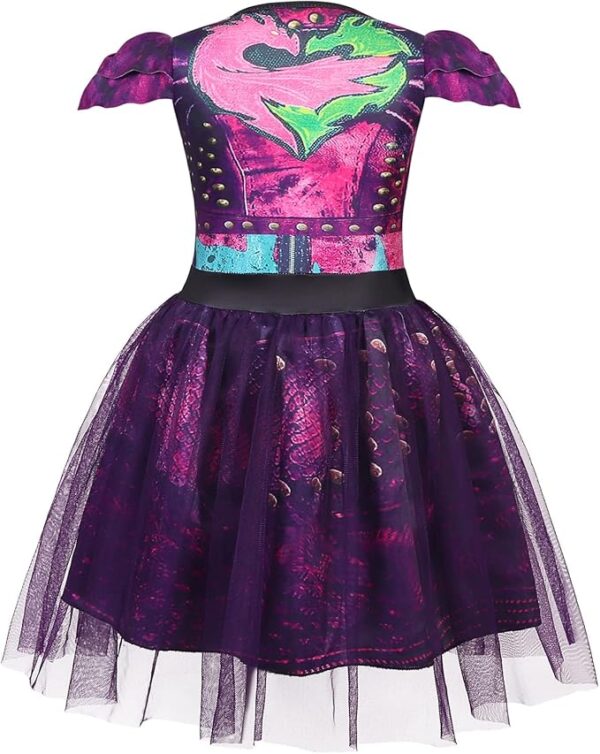 DESCENDANTS - Disney Girls MAL COSTUME DRESS SIZE 9-10 - Image 6