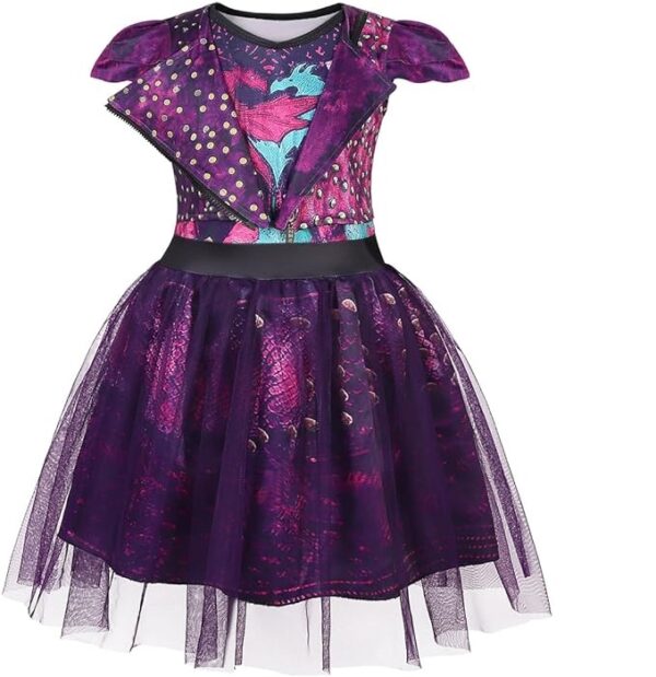 DESCENDANTS - Disney Girls MAL COSTUME DRESS SIZE 9-10