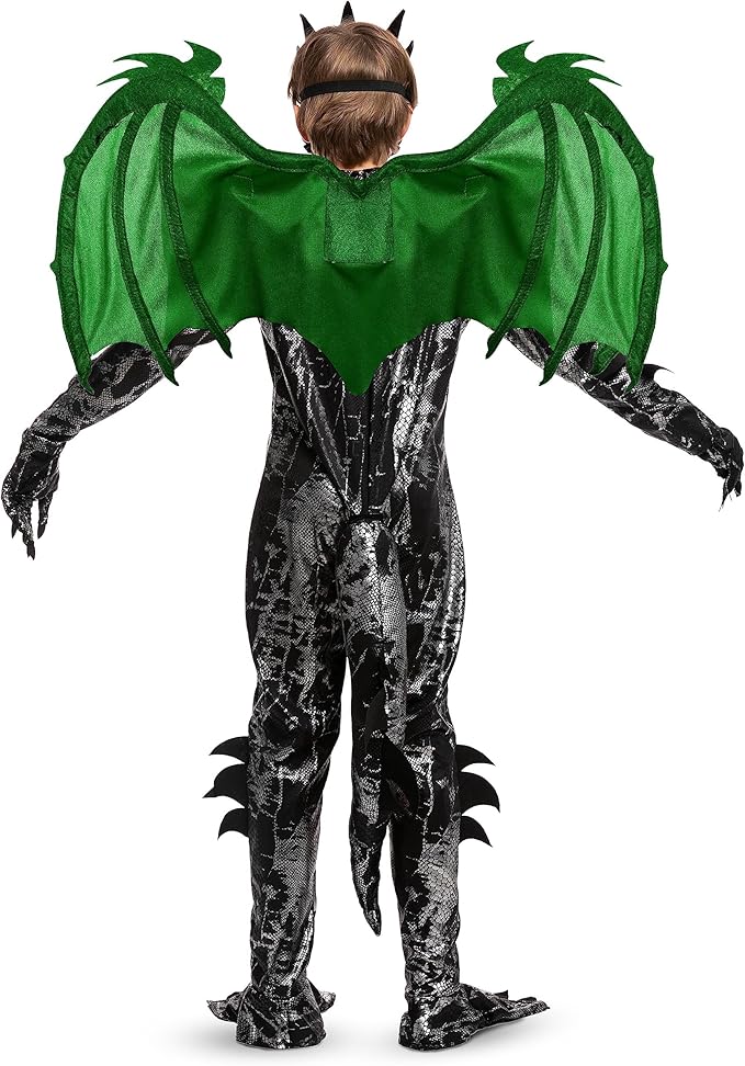 HALLOWEEN - Boys Halloween Kid Dragon Costume GREEN - Image 3
