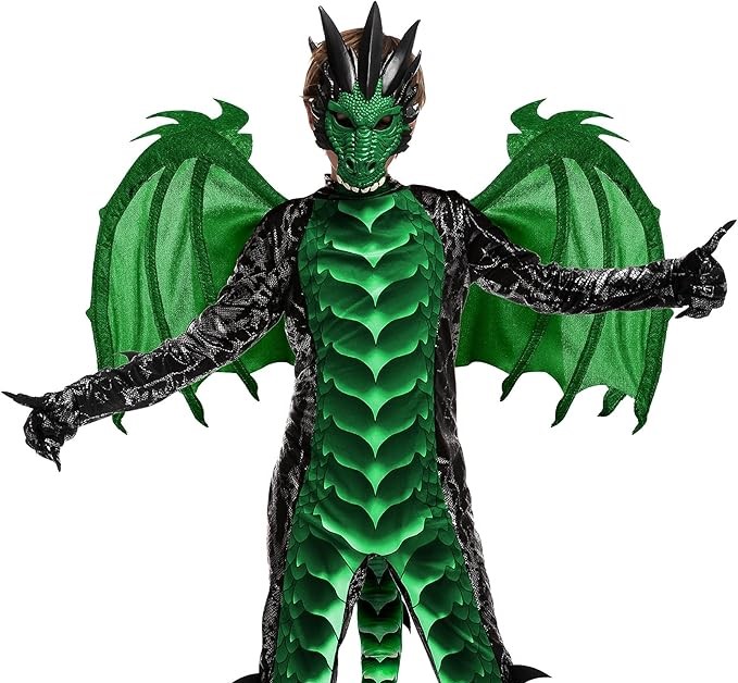 HALLOWEEN - Boys Halloween Kid Dragon Costume GREEN
