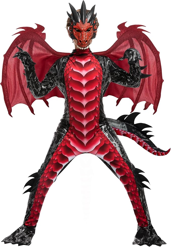 HALLOWEEN - Boys Halloween Kid Dragon Costume RED SIZE XLARGE (12-14) - Image 3