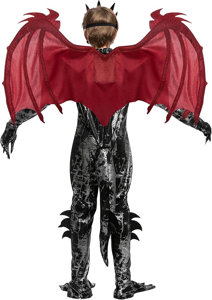 HALLOWEEN - Boys Halloween Kid Dragon Costume RED SIZE XLARGE (12-14) - Image 4