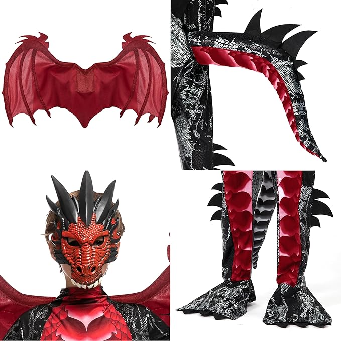 HALLOWEEN - Boys Halloween Kid Dragon Costume RED SIZE XLARGE (12-14) - Image 5