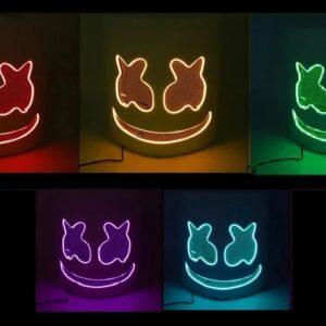 HALLOWEEN MASK - Full Face LED Marshmellow Mask