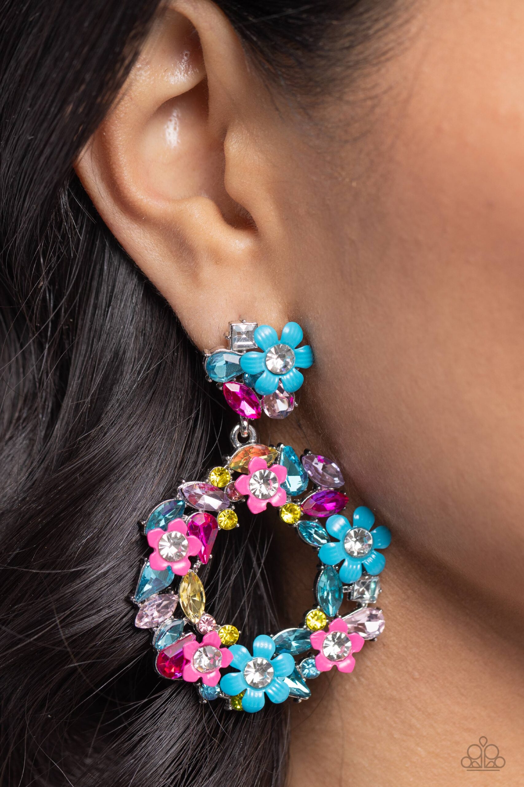 EARRINGS - Wreathed in Wildflowers - BLUE - Image 2
