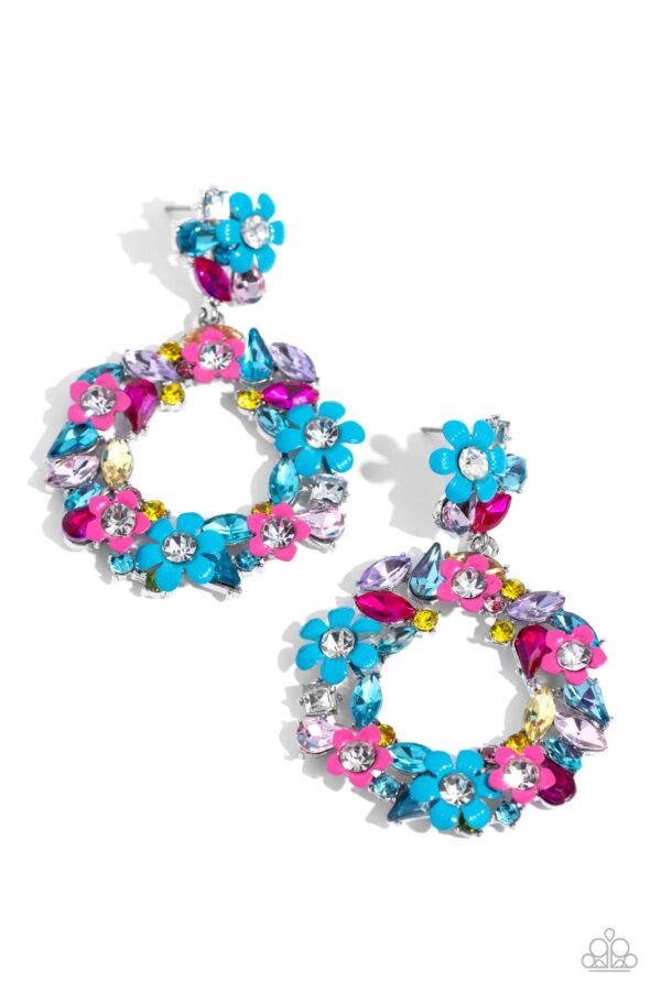 EARRINGS - Wreathed in Wildflowers - BLUE