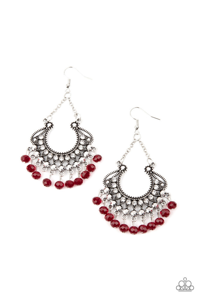 EARRINGS - GLOW Down In Flames - Red